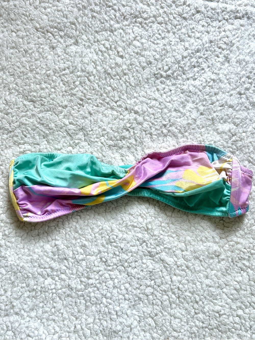 Vintage Strapless Twist Bandeau Swim Bikini Top